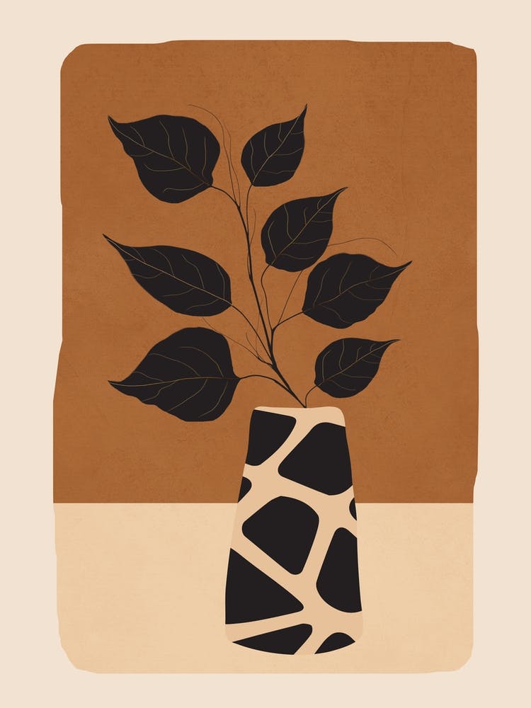 Modern Abstract Vase With Plant 1