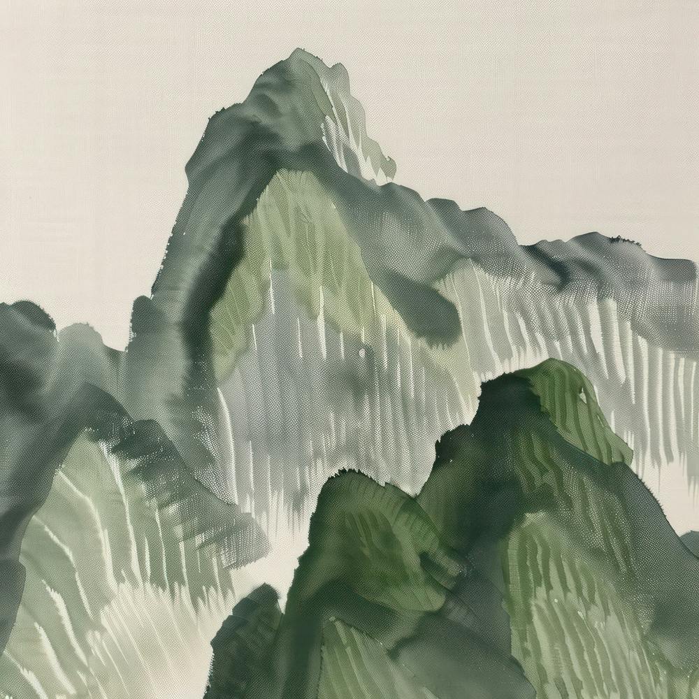 Aquarelle Japonaise du Mont Nantai 4