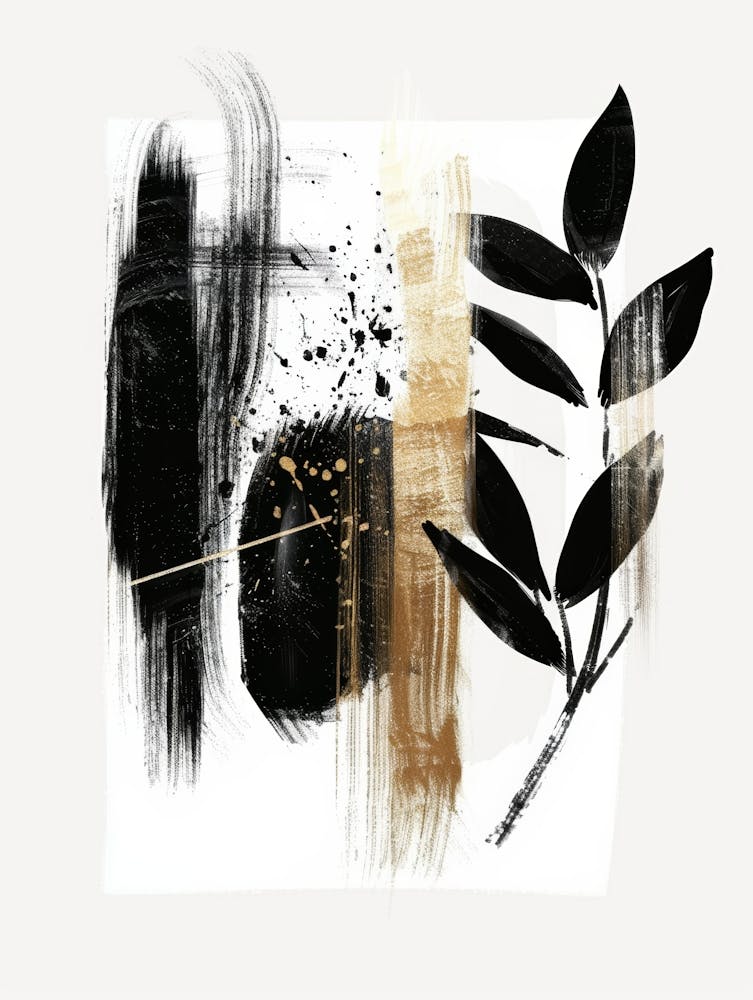 Black And Gold Abstract Painting 3