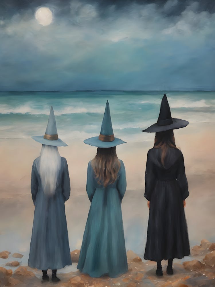 Ocean Witches ~ Maiden Mother Crone by the Water Triple Goddess Pagan Sea Witchcraft by Sarah Valentine