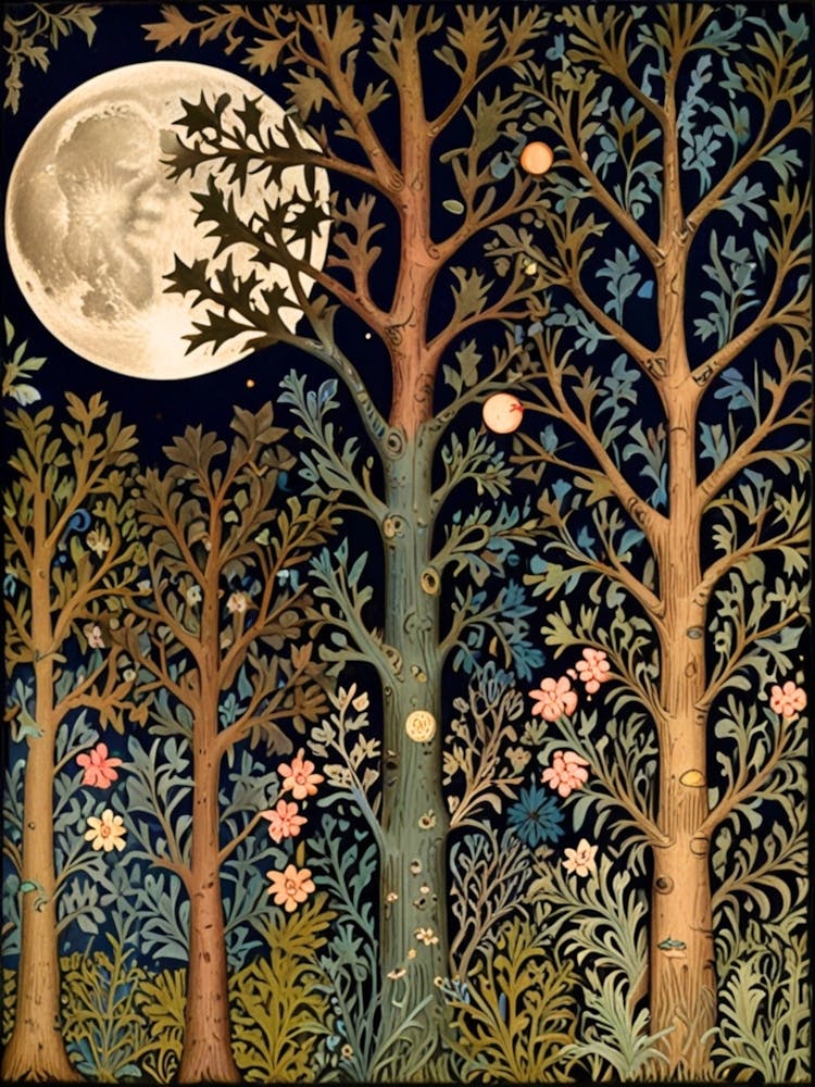 William Morris Moonlight In The Woods 57
