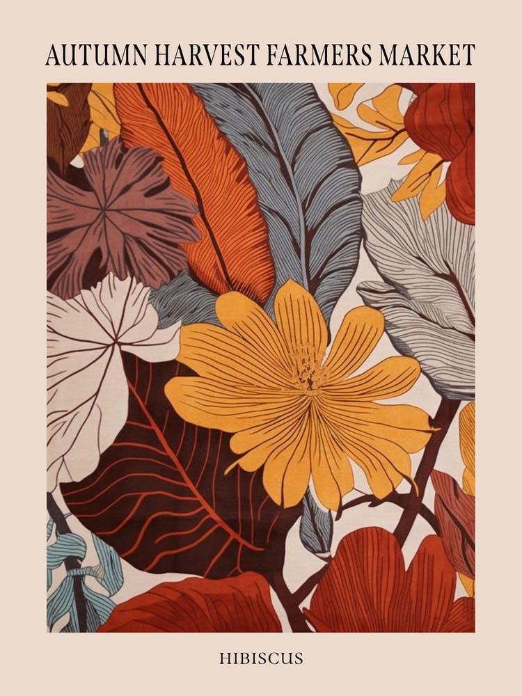 Fall Botanicals Hibiscus Poster