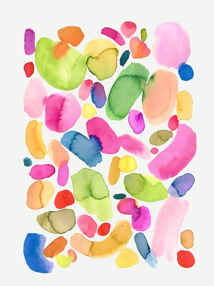 Watercolour Abstract Palette Acid Colorful