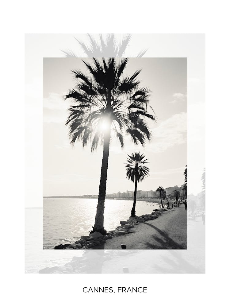 Poster Of Cannes, France, Black And White Old Photo 1