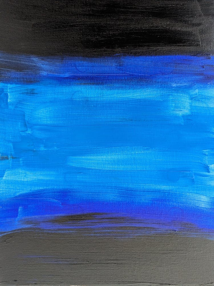 Blue And Black Abstract Painting