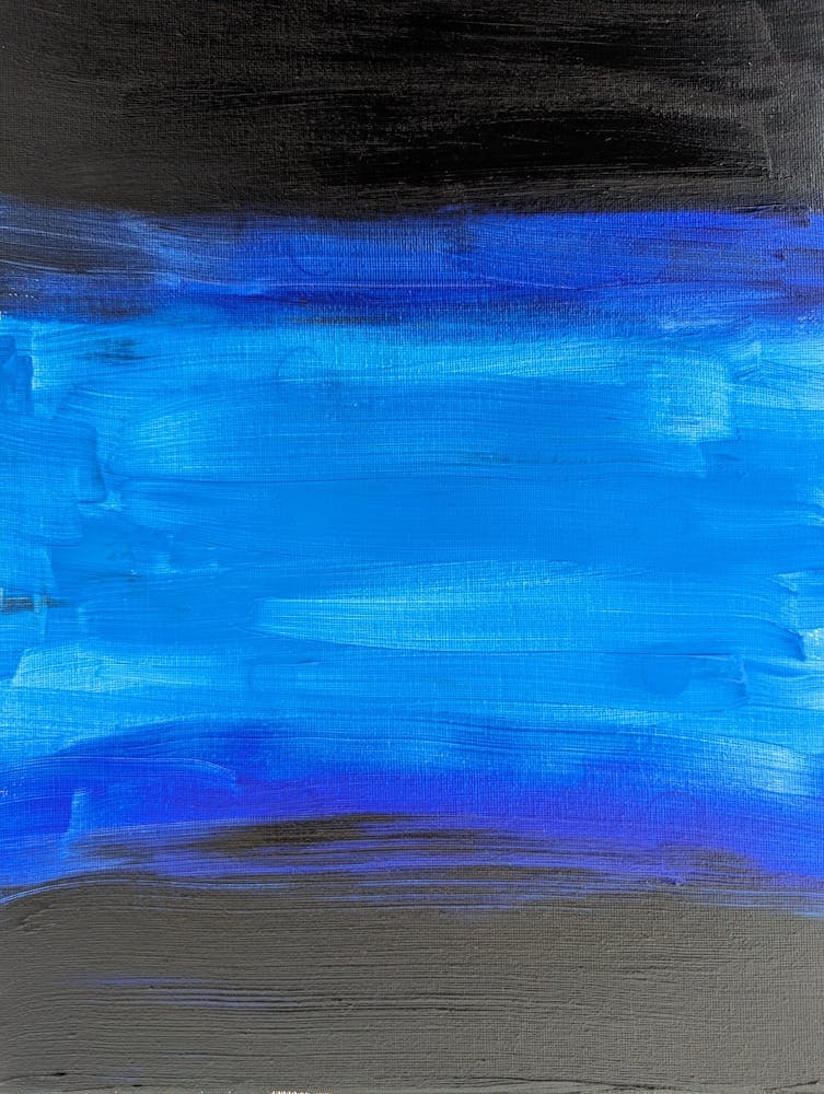 Blue And Black Abstract Painting