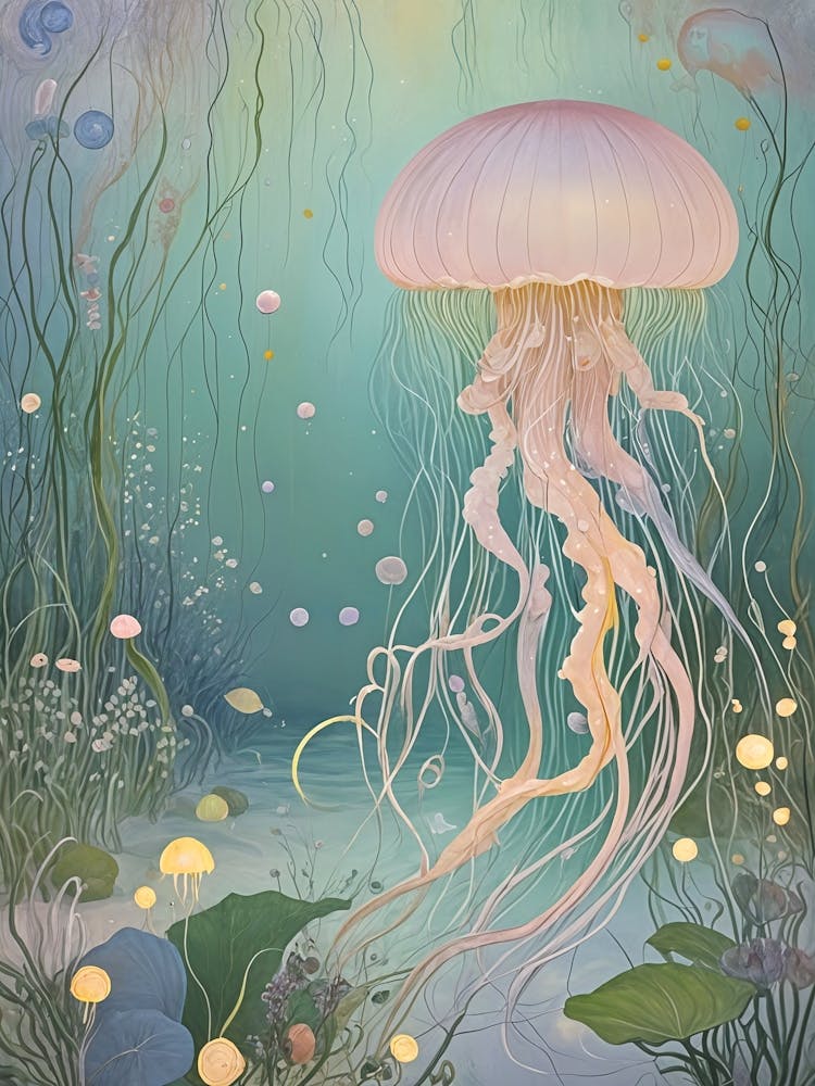Pastel Glowing Jellyfish