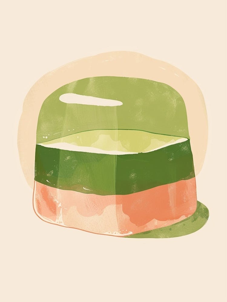 Gelée vert et rose pastel fond beige