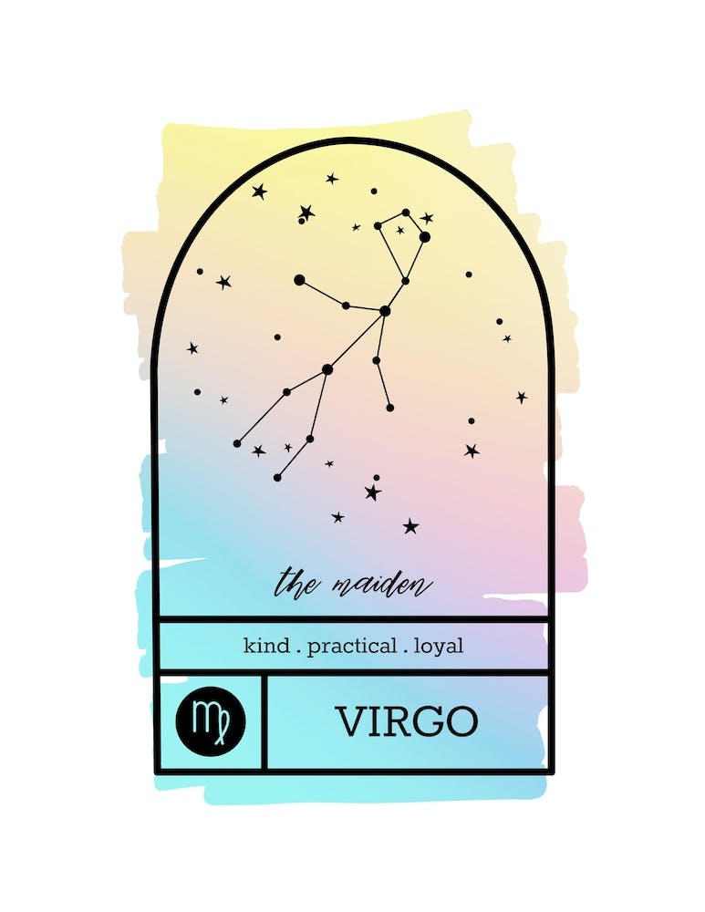 Virgo Zodiac Sign| Rainbow Gradient