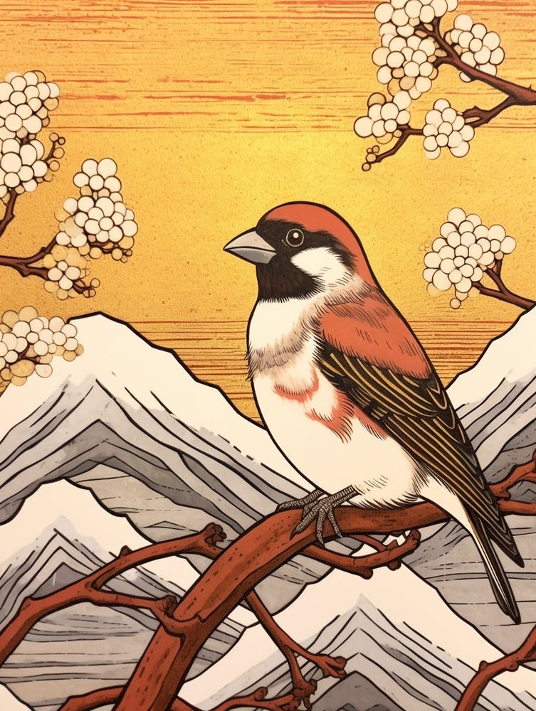 Bird Illustration House Sparrow 2