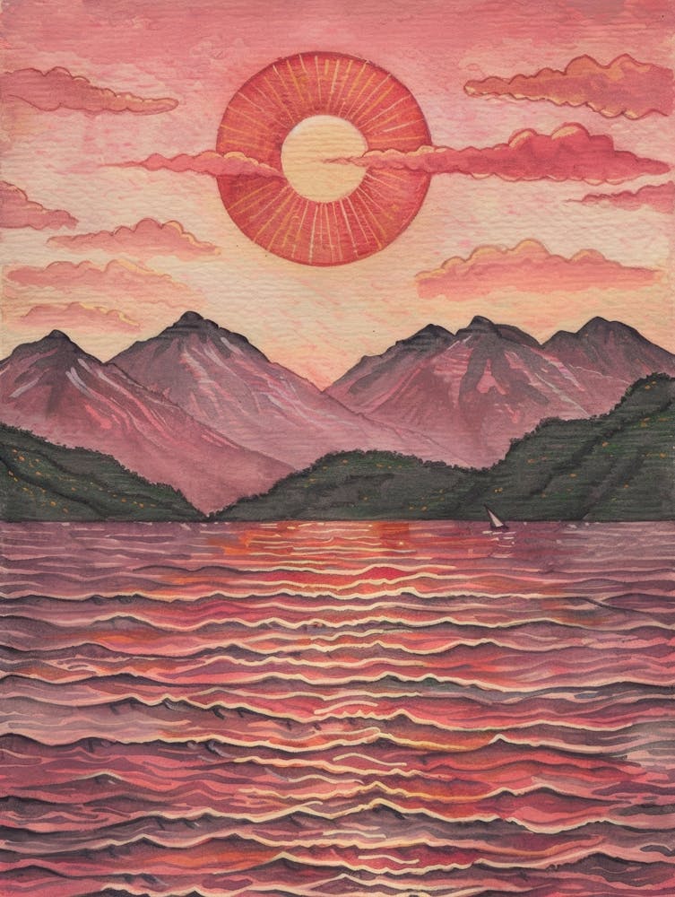 Sunset Over The Lake 7