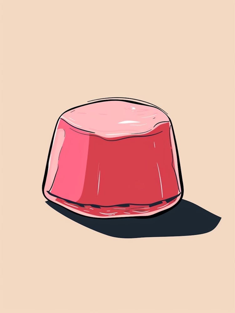 Rosa minimalistisches Gelee auf beigem Hintergrund 2