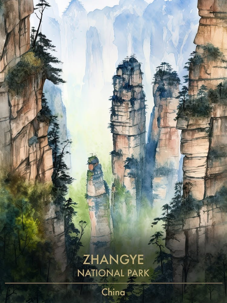Zhangye National Park China Watercolour 6