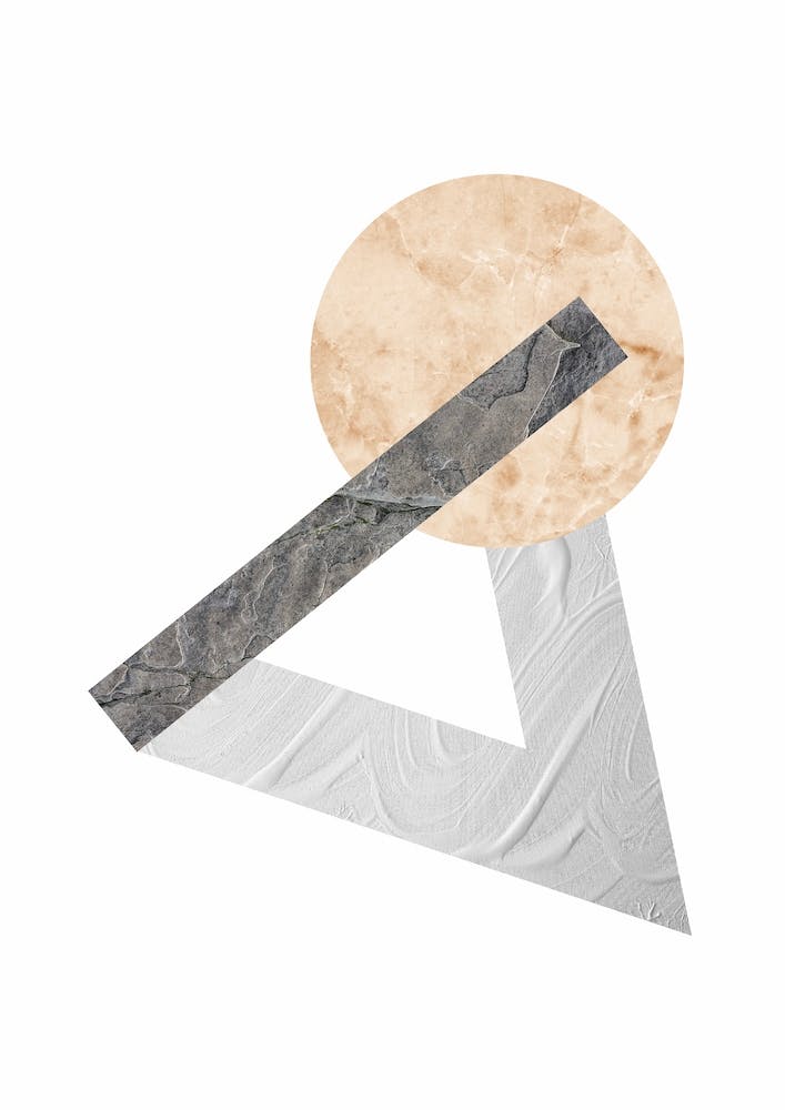 Peach and Grey Marble Triangle and Circle