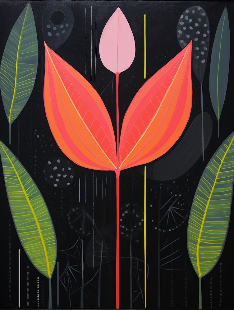 Heliconia 4 Hilma Af Klint Inspired Flower Illustration