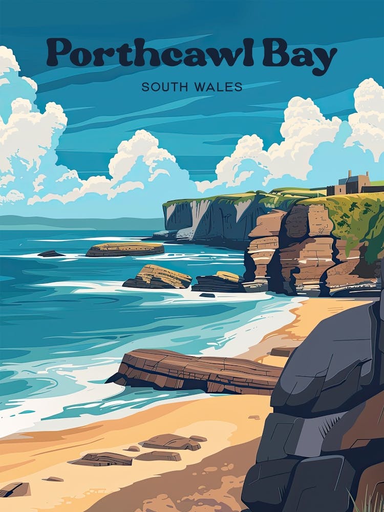 Porthcawl Bay South Wales Travel Art