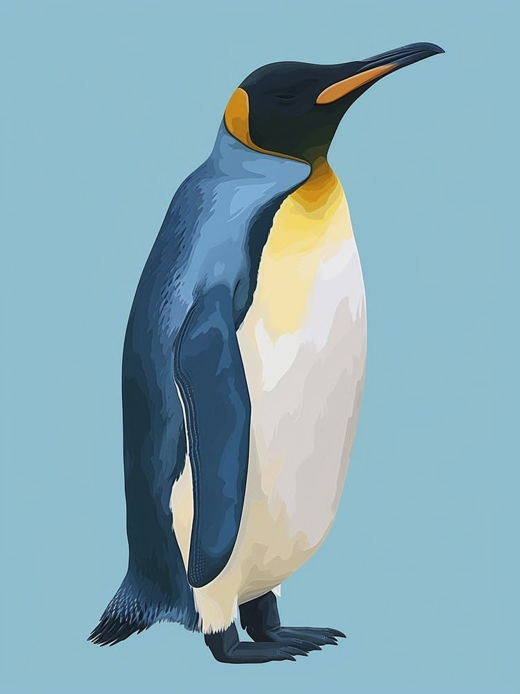 Emperor Penguin Oamaru Blue Penguin Colony Minimalist Illustration 5