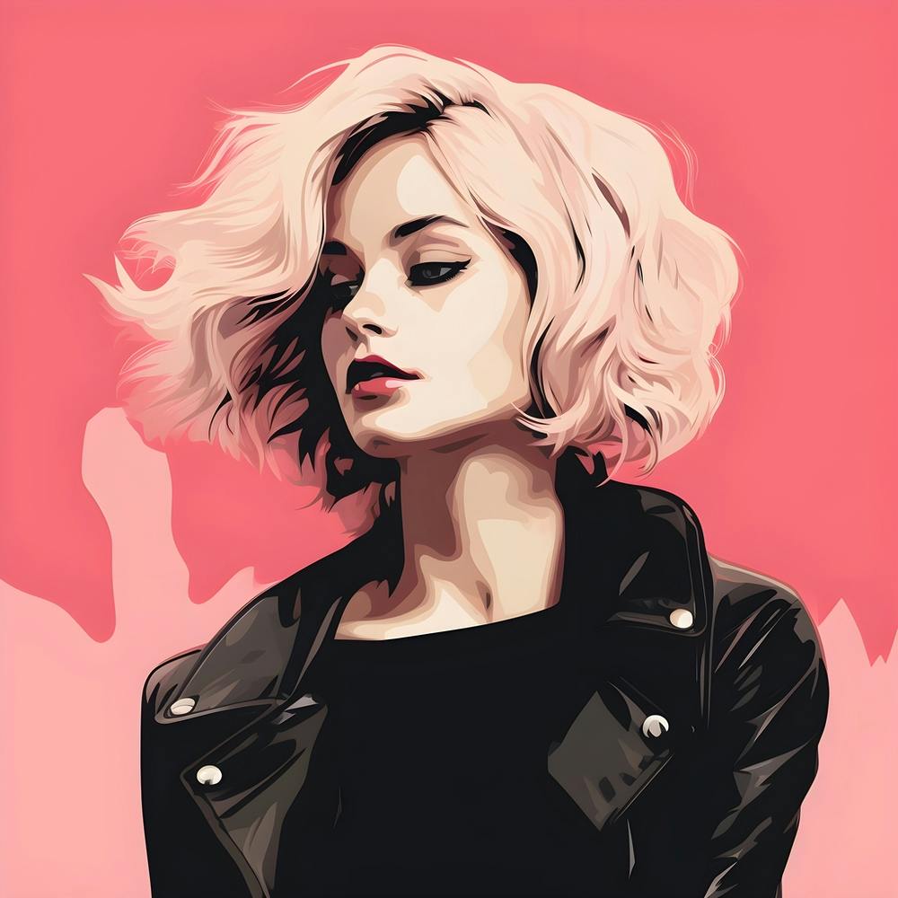 Femme punk en rose et noir 1