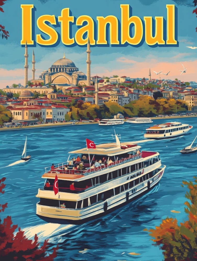 Aihrgdesign A 1970s Inspired Travel Poster For Istanbul 5
