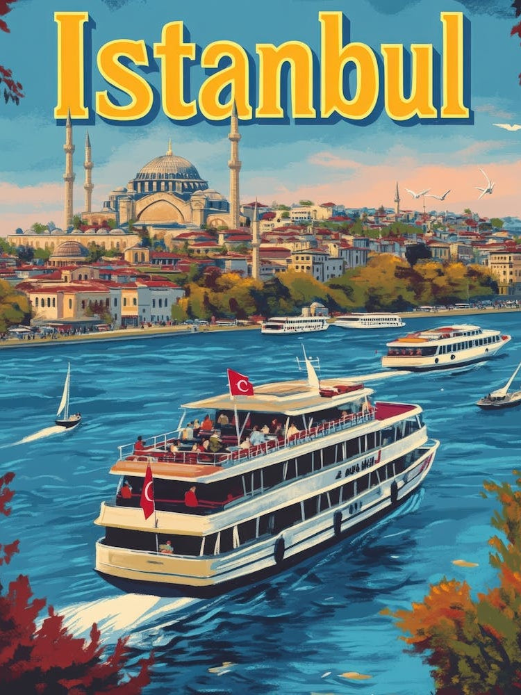 Aihrgdesign A 1970s Inspired Travel Poster For Istanbul 5