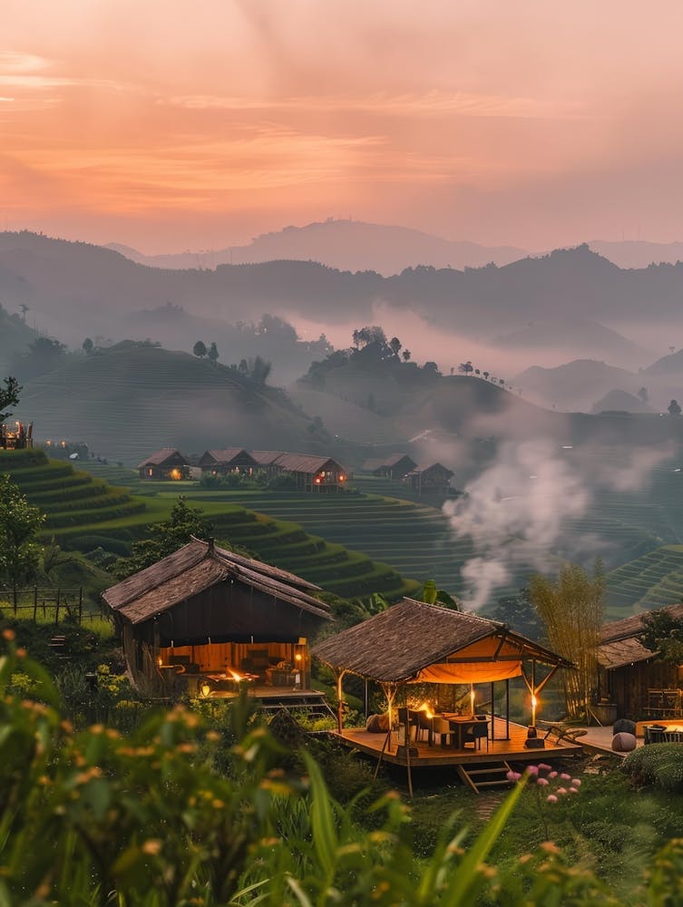 Sunrise Over Rice Terraces 1