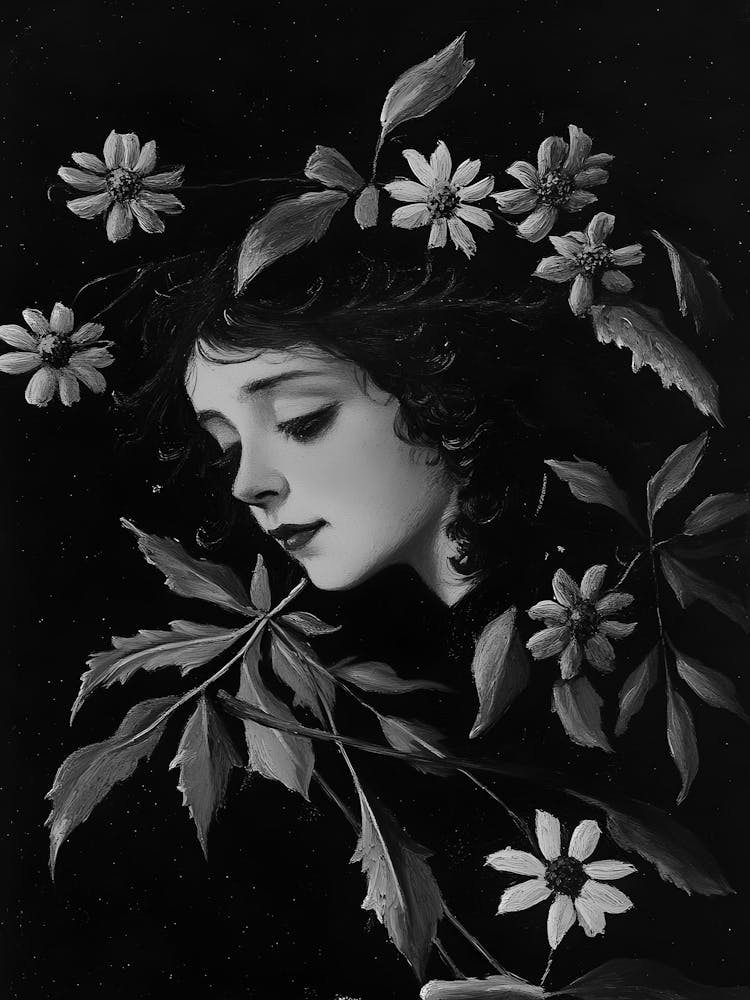 Girl With Flowers 1
