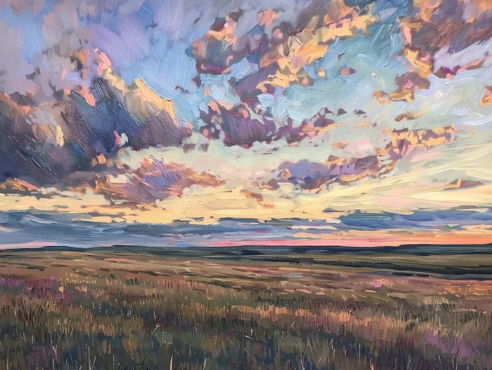 Western Sunset Landscapes Great Plains 2