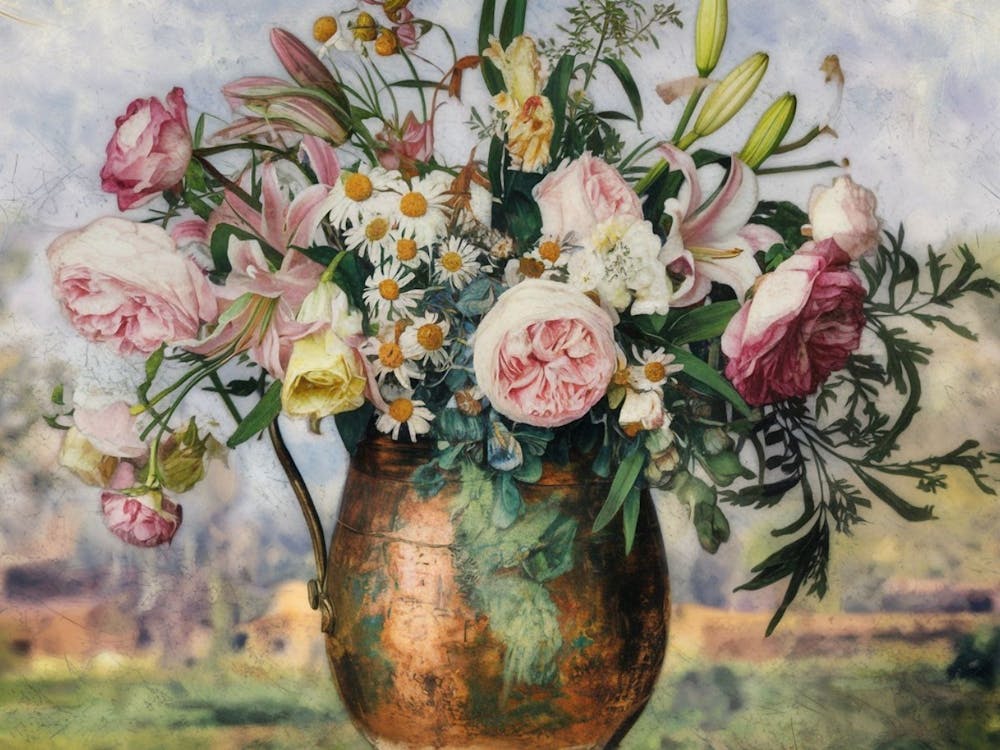 Flowers In A Copper Vase 1