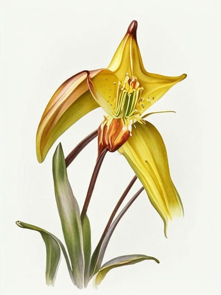 Trout Lily Wildflower Watercolour
