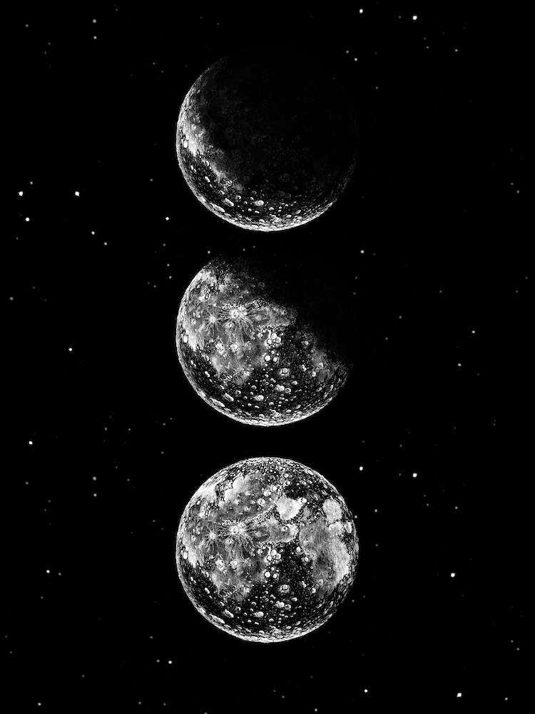 Moon Phases Black, Aga Szafranska Art