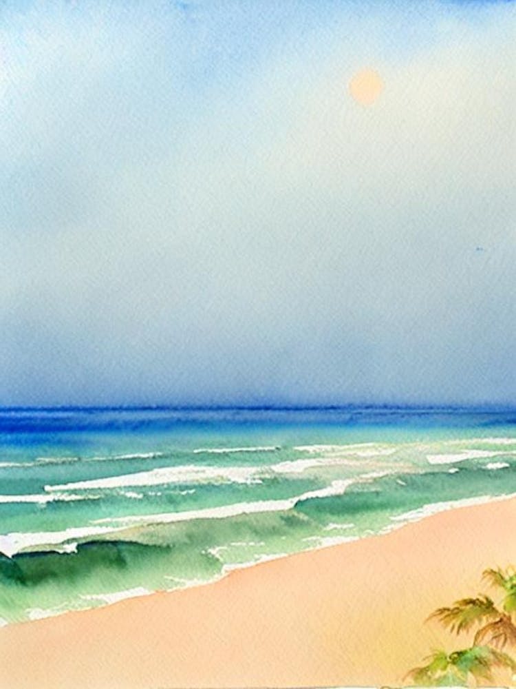 Anjuna Beach, Goa, India Aquarell