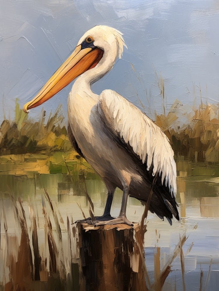Bird Painting Brown Pelican 4