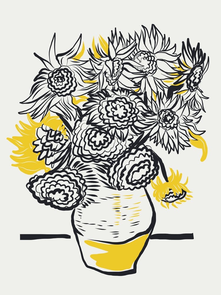 Sunflower In Vase Sketch