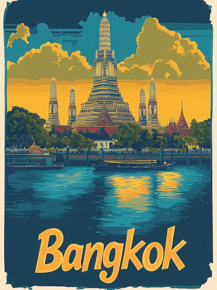 Aihrgdesign A Vintage Travel Poster Of Bangkok 2