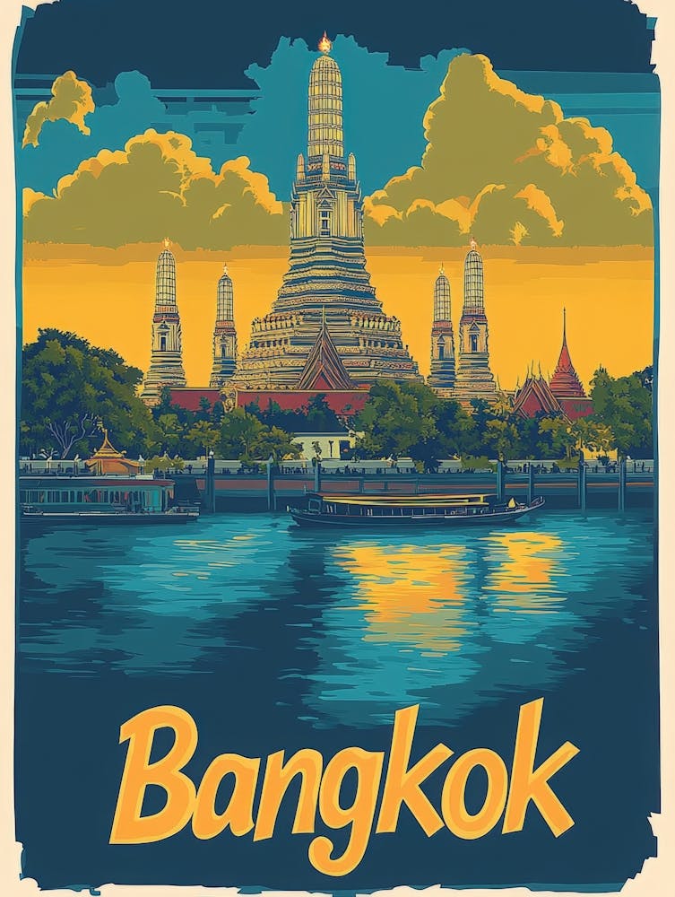 Aihrgdesign A Vintage Travel Poster Of Bangkok 2