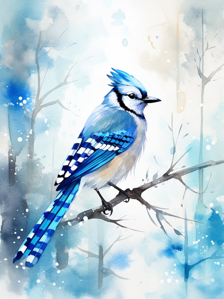 Snowy Blue Jay 4