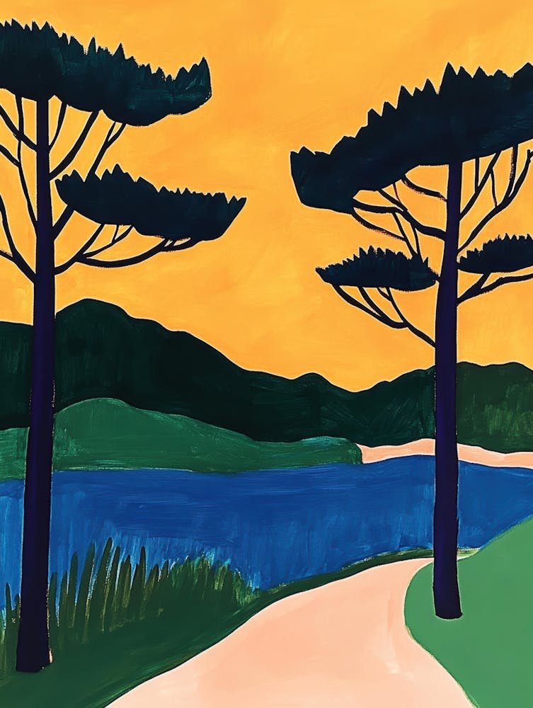 Pine Trees At Sunset 1