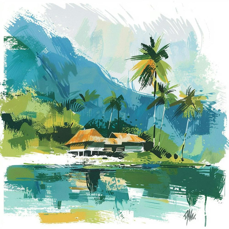 Ein Tahiti in Französisch-Polynesien Ausdrucksstarke Pinselstriche 1