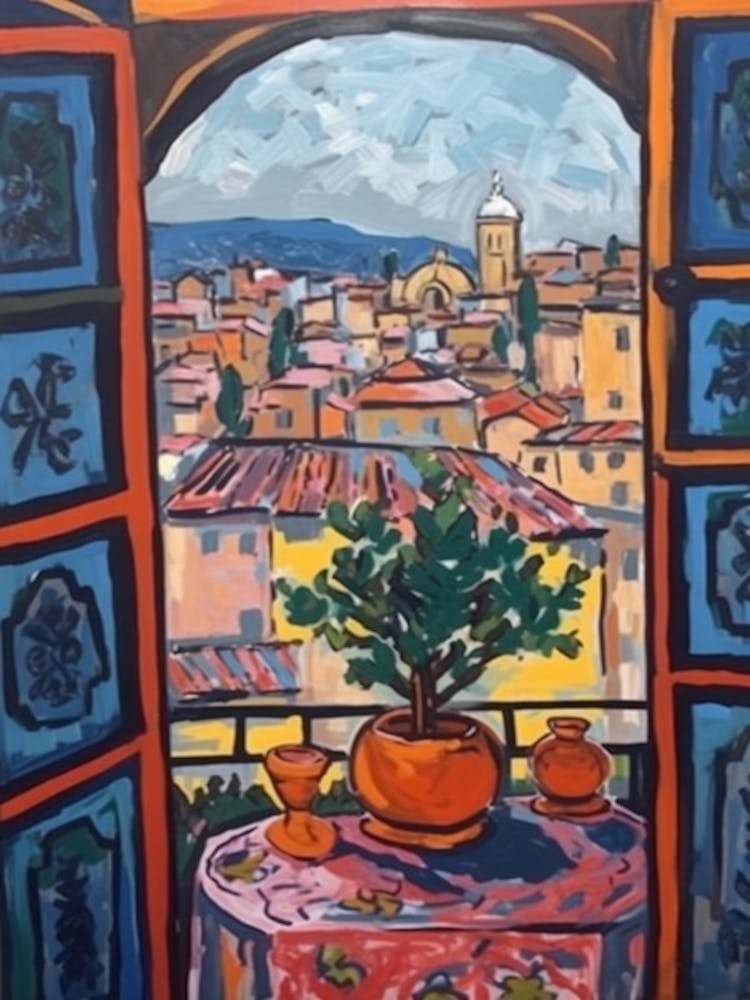 Window View Of Rome In The Style Of Fauvist 1