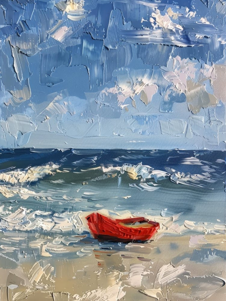 Red Boat On The Beach