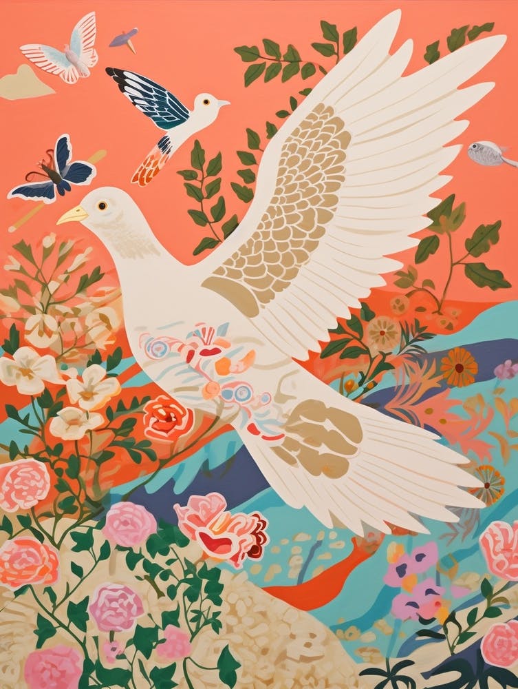 Maximalist Bird Painting Dove 3