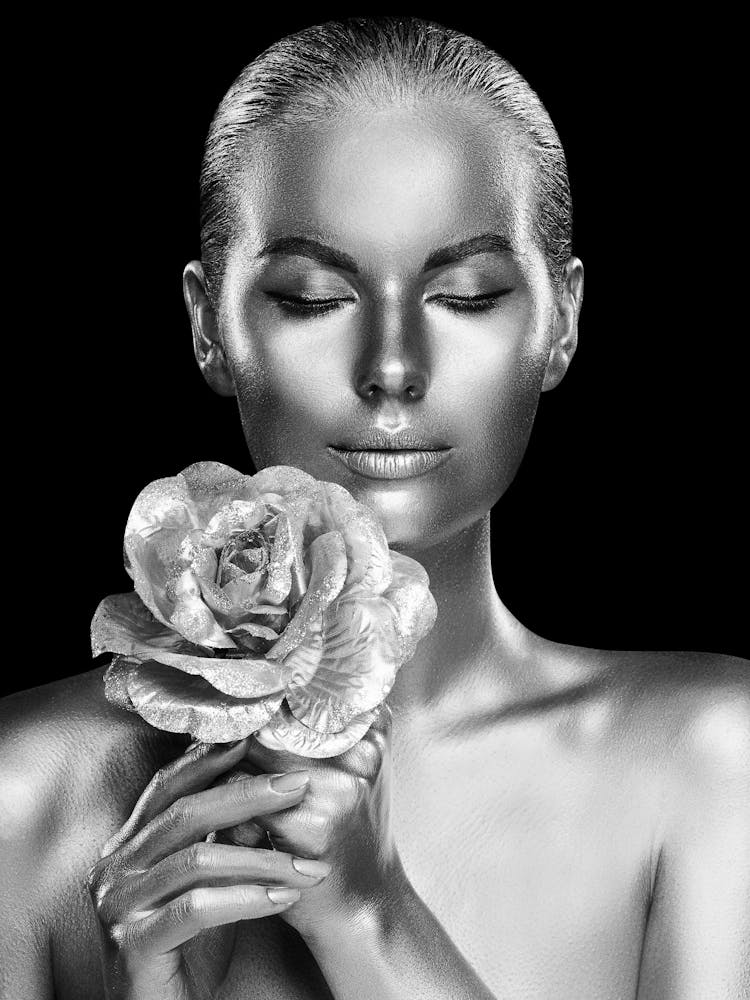 Silberne Rose
