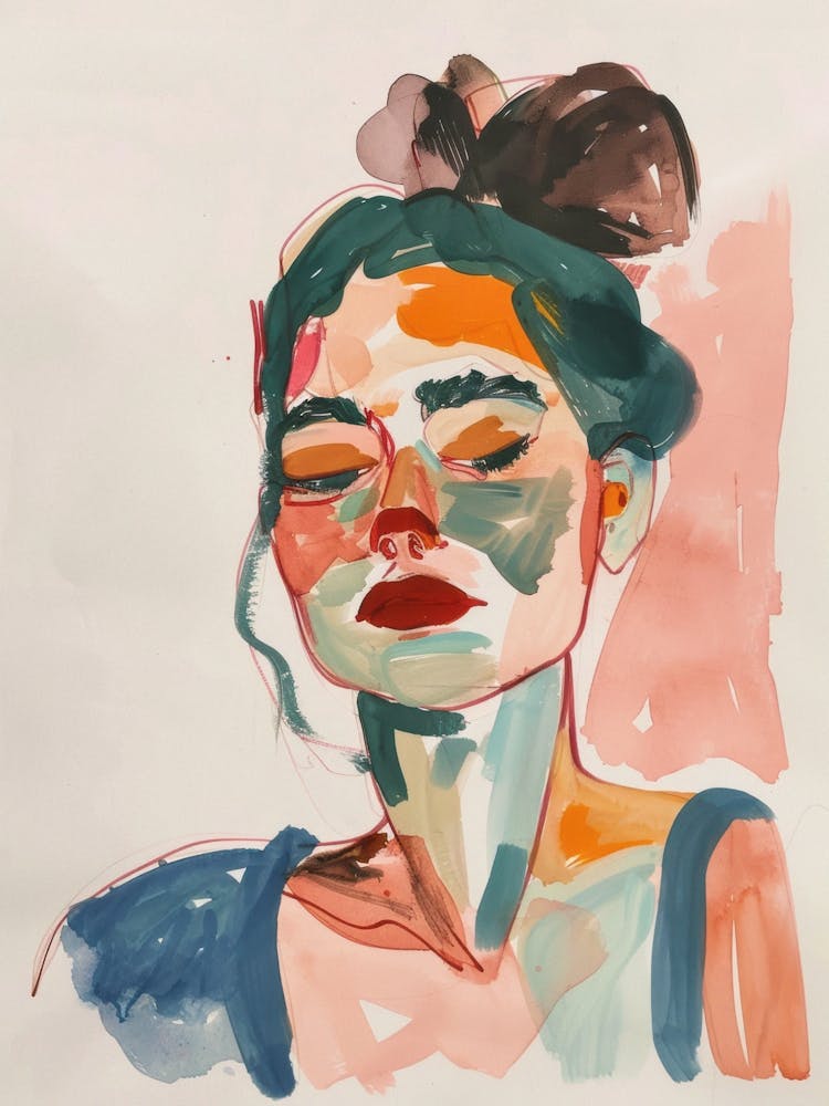 Watercolor Portrait of a Woman
