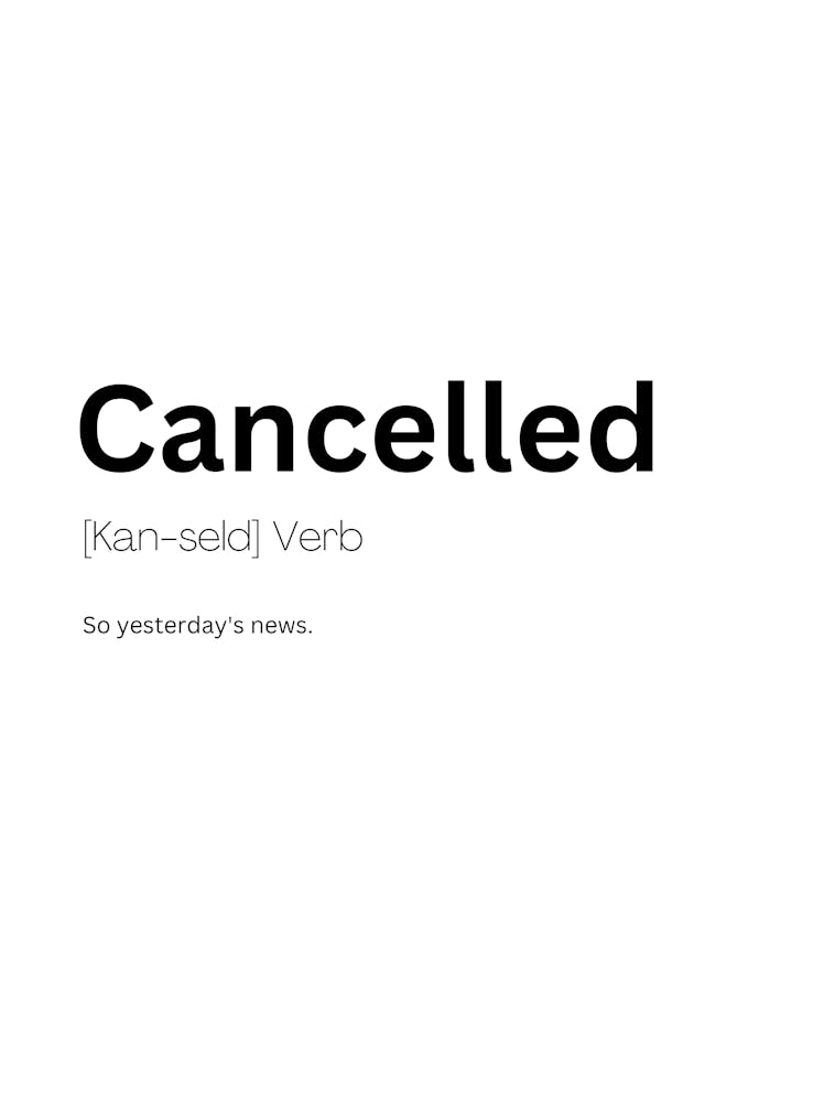 Cancelled Definition Meaning