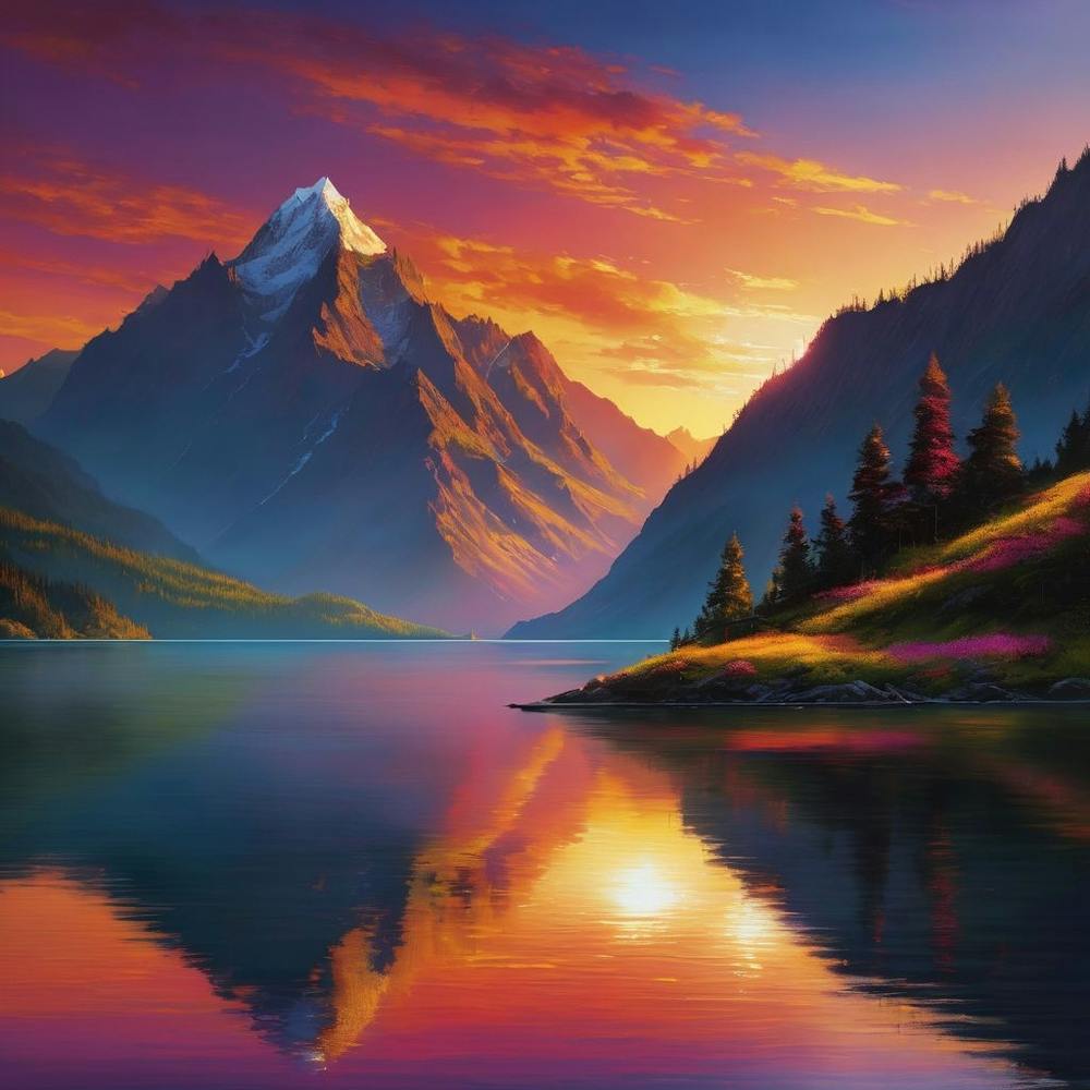 Sunset In The Mountains