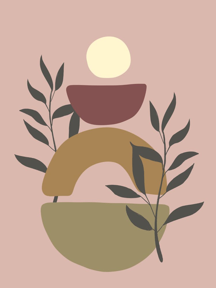 Mid-Century Modern Neutral Boho Art