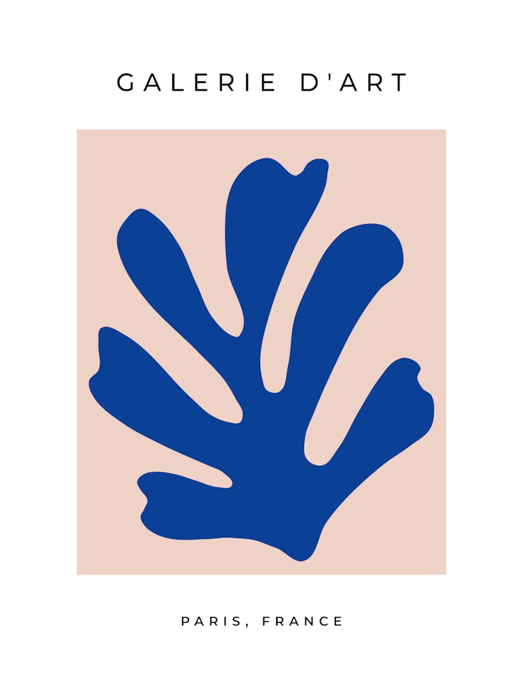 Leaf Blue Abstract Shapes Paper Cut Outs