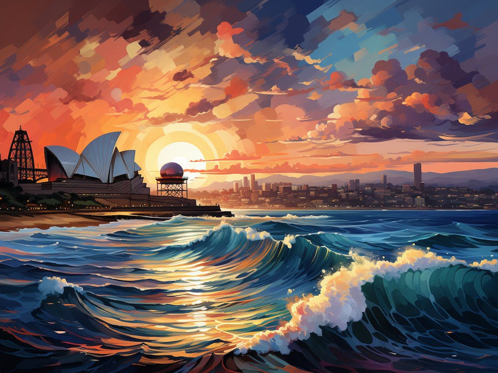 Sydney Opera House At Sunset
