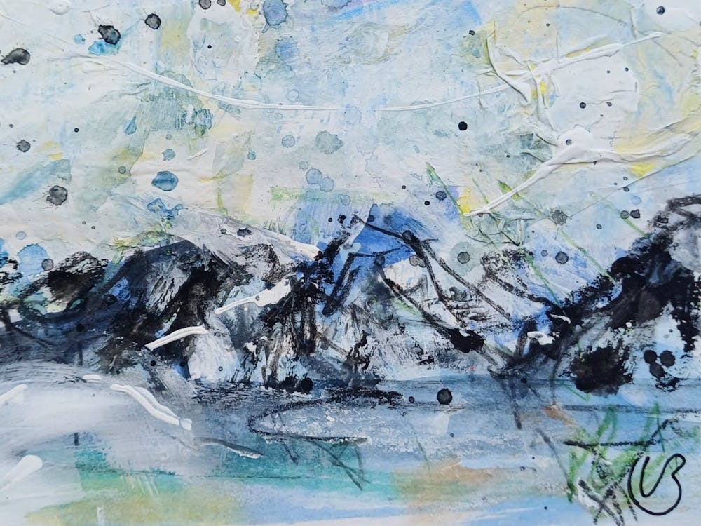 Abstract Mountain Painting