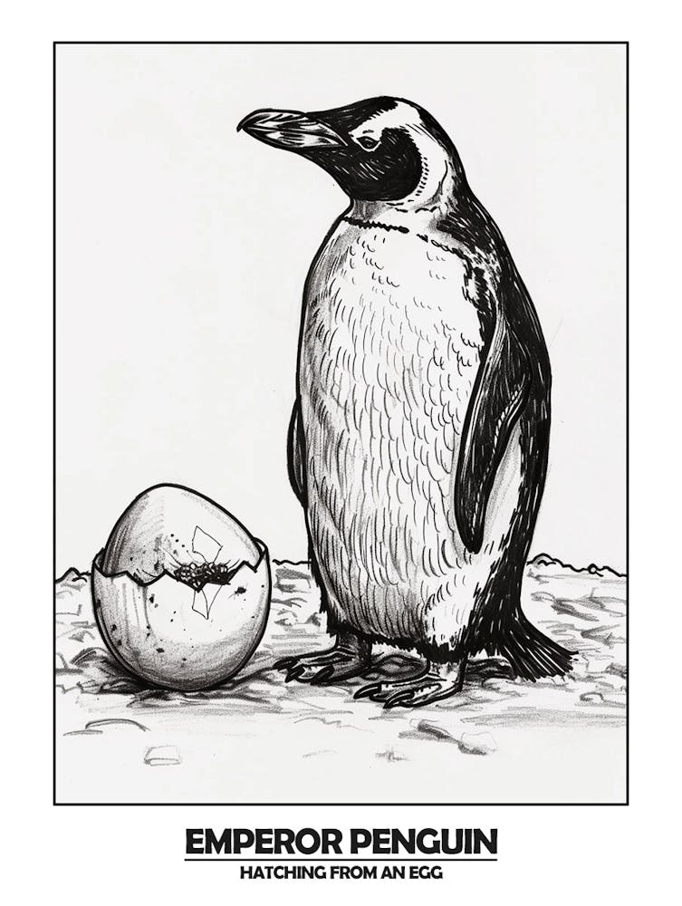 Penguin Hatching From An Egg Poster
